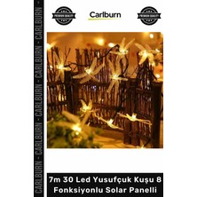 Carlburn Özel Üretim Gün Işığı Bahçe Dekoratif Dış Mekan 7m 30 LED Yusufçuk Kuşu 8 Fonksiyonlu Solar Panelli