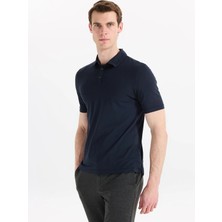 Alpha Studio Lacivert Erkek Slim Fit Polo T-Shirt AU-1332B Ice Cotton Polo