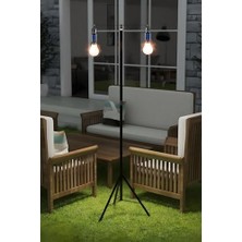 Assess Store 2 Lambalı, Askılı, 3 Modlu, Şarjlı, LED Solar Güneş Enerjili, 2 mt Metal Standlı, Su Geçirmez, Kitap Okuma Işığı, Kamp, Avcılık, Balıkçılık, Garaj, Güverte, Balkon Dekorasyonu, (Yuvarlak)