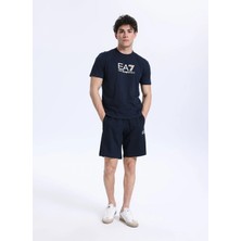 Ea7 Lacivert Erkek Logo Baskılı Sweat Şort Traın Core Shorts