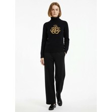 Lauren Ralph Lauren Siyah Kadın Balıkçı Yaka Regular Fit Kazak 200979687