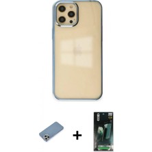 Marsilyan™- iPhone 12 Pro Max Kılıf Doruk Doku Prime - Şeffaf 360 Full Body Arka Koruyucu + Shine Kamera Lens Koruma Cam - Gs