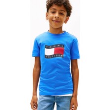 Tommy Hilfiger Mavi Erkek Çocuk Baskılı T-Shirt KB0KB10275C6H
