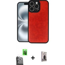 Marsilyan™- iPhone 16 Pro Max Kılıf Kıvılcım Işık Serisi - Siyah Bilvis Hayalet Cam Ekran Koruyucu + Raze Metal Kamera Lens - Sh