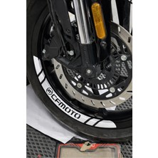 Banxtre Cf Moto Tüm Modeller Uyumlu Beyaz Jant Şeridi Sticker Etiket (8 Parça)