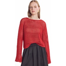 Ted Baker Kırmızı Kadın Kayık Yaka Ajurlu Kazak TBWRKW2011