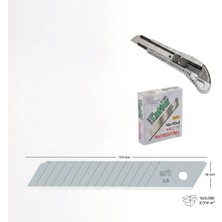 Ark Profesyonel Jumbo Maket Bıçağı ve Yedek Uç 1 Adet Maket Bıçağı 10'lu Yedek Bıçak