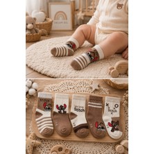 Pico Baby Organik Pamuk Premium 5'li Bebek & Çocuk Renkli Desenli Soket Çorap / Yıkamalı /parfümlü / Burun Dikişsiz