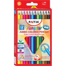 Fatih Jumbo Üçgen Kuru Boya Kalem 12LI