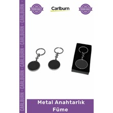 Carlburn Özel Üretim Lüks Şık Tasarım Kaliteli Dayanıklı Promosyon Hediyelik Lazer Metal Anahtarlık Füme