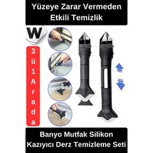 Wonara #silikonkazıyıcı Banyo Mutfak Silikon Kazıyıcı Derz Temizleme Seti Çok Fonksiyonlu Fayans Köşe Kenar Uygulama Aparatı Tutkal Sökücü Ergonomik Başlıklı Profesyonel Tamir Ekipmanı 3ü1 Arada