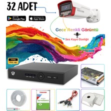 Evimdeyokyok Adecam 32'li Full Hd Ahd Güvenlik Kamera Sistemi - Gece Renkli & Sesli Set + 30 Gün Kayıt, cepten izleme Tdrtr