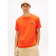 Tommy Jeans Kırmızı Erkek Regular Fit Baskılı T-Shirt DM0DM22547XM2 Kırmızı T-Shirt