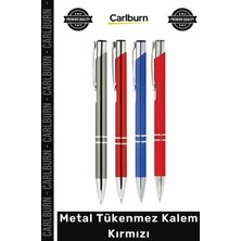 Carlburn #kalem Lüks Ofis Tipi Hediyelik Promosyon Şık Kaliteli Okul Dayanıklı Metal Tükenmez Kalem Kırmızı - 1 Adet