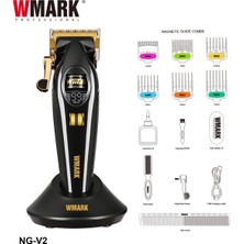 Wmark Ng-V2 Siyah Profesyonel Saç Kesme Makinesi | 9000 Rpm Bldc Motor, Kademesiz Hız, 180 Dk Kablosuz Kullanım