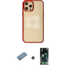 Marsilyan™- iPhone 12 Pro Max Kılıf Doruk Doku Prime - Şeffaf 360 Full Body Arka Koruyucu + Shine Kamera Lens Koruma Cam - Gs