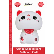 Carlburn Özel Üretim Maneki Neko Japon Kültürü Şans Solar Dekoratif Obje Güneş Enerjili Kafa Sallayan Kedi