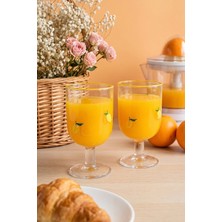 Linda Limon Desenli 2\'li Cam Kadeh