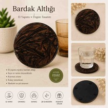 Karelim Home 4 Lü Bardak Altlığı Epoksi Saten Serisi