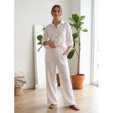 Zarafethane %100 Çift Kat Müslin Kumaş Pantolon