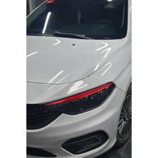 Banxtre Fiat Egea Için Kırmızı Renk Far Kaşı Sticker Etiket (Sağ ve Sol )
