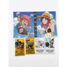 Cantex Tech One Piece Card Game Booster 2 White+2 Yellow Pack 4 Paket Trading Cards - 40 Kart +Albüm2
