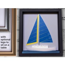Titrek Toys Yelkenli Gemi Temalı Dekoratif Çerçeve - Sailboat In Modern Frame (Replika Maket)