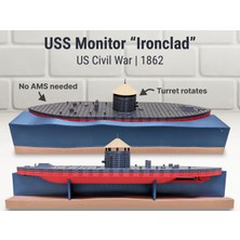 Titrek Toys Uss Monitor Amerikan Iç Savaşı Zırhlı Gemisi - Uss Monitor Ironclad 1862 (Replika Maket)
