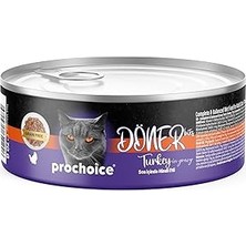 Uravas Store Prochoice Döner Turkey, Sos Içinde Hindi Etli Tam &amp; Dengeli Yetişkin Kedi Maması 70 gr x 12 Ade
