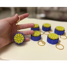 Aura Design Studio Çiçek Anahtarlık , Click ,çanta Süsü , Hediyelik , Figür