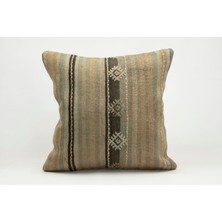 Kilim Wholesale El Yapımı Eski Kilimden Yapılmış Vintage Kırlent Kılıfı, Yün, 50X50 cm