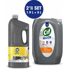 U-Pro Cif Krem Temizleyici 1.9 L + Cif Yağ Sökücü 5 L 2’li Profesyonel Temizlik Seti