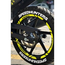 Banxtre Tvs Raider Için Neon Sarı Renk 3'lü Raider Yazılı Jant Şeridi (12 Parça)
