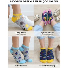 Ünlü Çorap Kadın Patik Çorap 4 Çift Pamuk Parfum Yıkamalı