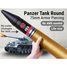 Titrek Toys 75MM Panzer Tank Mermisi Gerçek Boyut - Ww2 75MM Panzer Tank Round (Replika Maket)