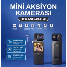 Azurtech Mini Aksiyon Kamerası DV02 – 1080P Full Hd, Wi-Fi Destekli, 6 Eksen Gyro Stabilizasyonlu Taşınabilir Kamera