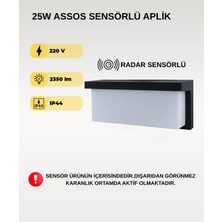 AC Aydınlatma 25W Assos Radar Sensörlü Aplik 3200K Sarı Işık Modern LED Duvar Aydınlatması