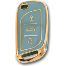 SARIALARM Premium Peugeot Citroen Ds Gri Oto Anahtar Kumanda Kabı Kılıfı