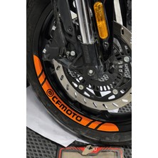 Banxtre Cf Moto Tüm Modeller Uyumlu Turuncu Jant Şeridi Sticker Etiket (8 Parça)