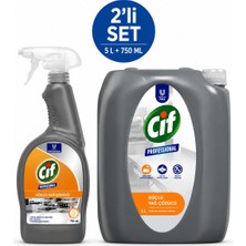 U-Pro Cif Yağ Çözücü 5 L + Yağ Çözücü Sprey 750 ml Profesyonel Mutfak Temizlik Seti
