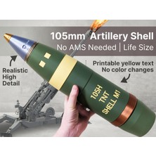 Titrek Toys 105MM Topçu Mermisi Yüksek Detaylı - Life-Size 105MM Artillery Shell (Replika Maket)