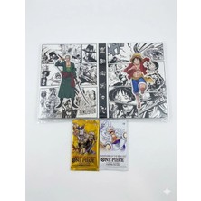 Cantex Tech One Piece Card Game Booster White+Yellow Pack 2 Paket Trading Cards - 20 Kart +Albüm