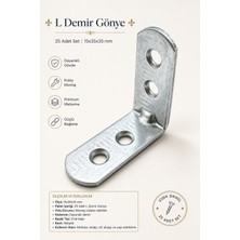 Nzb (25 Adet) Oval Başlı L Demir Gönye 15X35X35 mm Metal Köşe Bağlantı Parçası Mobilya Montaj Aparatı