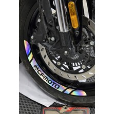 Banxtre Cf Moto Tüm Modeller Uyumlu Hologram Jant Şeridi Sticker Etiket (8 Parça)