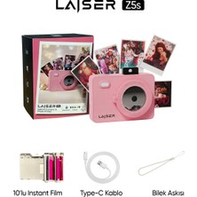 Laiser Z5S Instant Kamera ve Fotoğraf Yazıcısı - Şipşak Fotoğraf Makinesi -Pembe