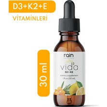 Rain International Rain Vida D3 + K2 Vitamini Takviye Edici Gıda ve E Vitaminli 30 ml