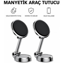 Qasul Yüksek Kaliteli Taşınabilir Metal Manyetik Araç Montaj Araç Telefonu Tutucu