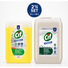 U-Pro Cif Bulaşık Deterjanı 5 L + Endüstriyel Bulaşık Makinesi Deterjanı 10 L 2’li Set