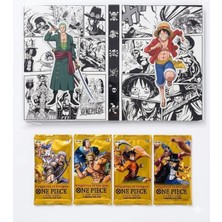 Cantex Tech One Piece Card Game Booster Yellow Pack 4 Paket Trading Cards - 40 Kart +Albüm