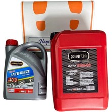 Powerten 20W50 Motor Yağı 10 Litre + Kırmızı Antifriz 3 Litre | Kombin